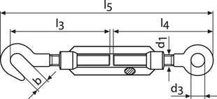 Tensor DIN 1480 (1000120406) M6 longitud 172 - 252 mm galvanizado