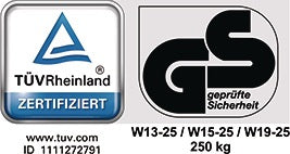 Siège de travail pivotant W13 ( 9000454700 ) Patins de sol Couleur des poignées noir 440-580 mm