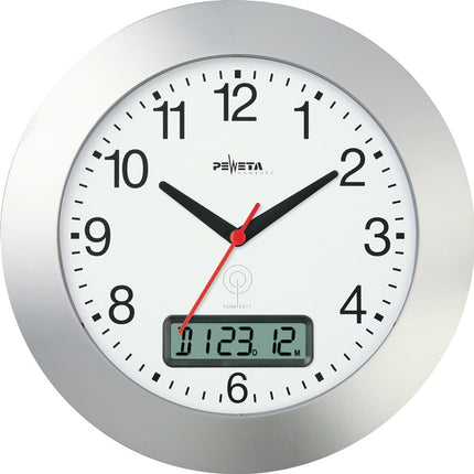 Horloge murale ( 9106486630 ) Horloge radio en plastique argenté mat Chiffres
