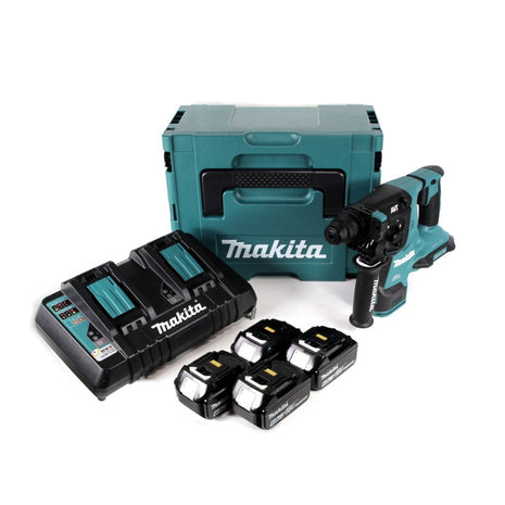 Makita DHR 280 PG4J 2 x 18 V 36 V Li-Ion Akku Bohrhammer 28 mm Brushless für SDS-PLUS im Makpac + 4 x 6,0 Ah Akku + Doppelladegerät - Toolbrothers