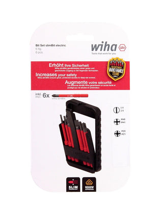 Wiha slimBit electric Bit Set 6 tlg. 2x Schlitz + 2x Phillips + 2x Pozidriv ( 43160 ) + Box - Toolbrothers