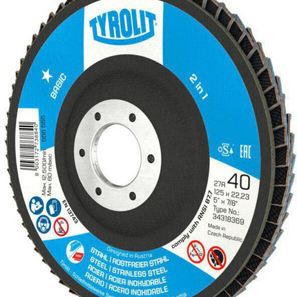 Tyrolit disque à lamelles BASIC ( 8000757508 ) Ø 125 mm grain 60 coudé