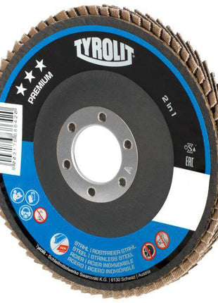 Tyrolit disque à lamelles PREMIUM ( 4000845930 ) Ø 125 mm grain 40 coudé