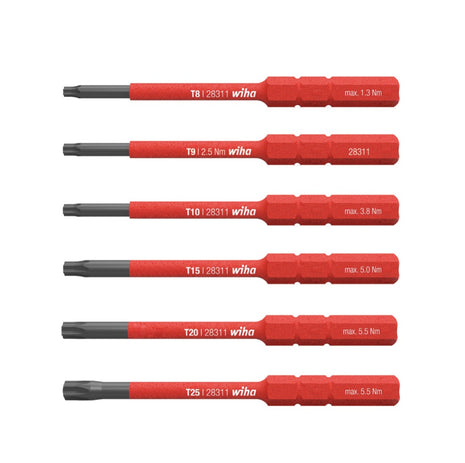 Wiha Bit Set slimBit electric VDE Torx Satz 6 - teilig in praktischer Box ( 42210 ) - Toolbrothers