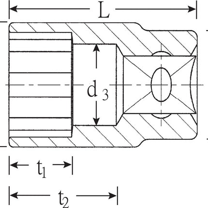 Douille Stahlwille 52 ( 8000334439 ) 1/2 ″ 6 pans Longueur 52 mm