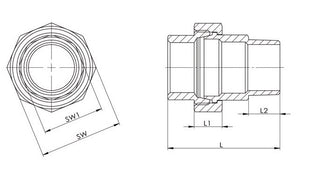 Raccord Springer EN 10226-1 ( 4000000326 ) NPS=1/2 ″ L 53 mm L1=14 mm L2=15 mm