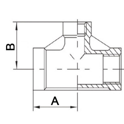 Té Springer EN 10226-1 ( 4000000049 ) NPS=1 ″ NPS2 3/4 ″