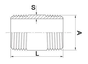 Mamelon double Springer EN 10226-1 ( 4000000475 ) NPS=2 ″ L 100 mm