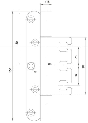 Paumelle Simonswerk VARIANT VX 7939 ( 3000700118 ) inox brossé mat 160 kg portes à recouvrement