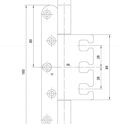 Paumelle Simonswerk VARIANT VX 7939 ( 3000700118 ) inox brossé mat 160 kg portes à recouvrement