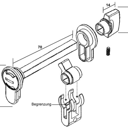 Schnegel Module WC/bain 007/7244 ( 3000259600 ) Porte entièrement vitrée, montage horizontal avec accessoires