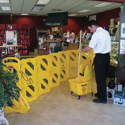 Rubbermaid barrière ( 9001477000 ) polyéthylène jaune mobile, 16 pcs.