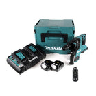 Makita DHR 281 PTJ Brushless Akku Bohrhammer 28 mm 2x 18 V für SDS-PLUS mit Schnellwechselfutter im Makpac + 2x 5,0 Ah Akku + Doppelladegerät - Toolbrothers