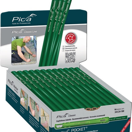 Pica Crayon de tailleur de pierre Classic 541 ( 4000871354 ) Longueur 30 cm non taillé