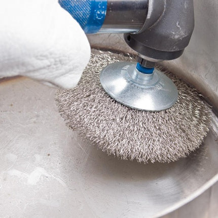 PFERD Brosse conique KBU INOX ( 8000431753 ) Ø 70 mm Épaisseur de fil 0,2 mm 15000 min-¹