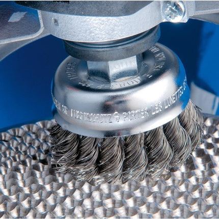 Brosse boisseau PFERD POS TBG ST ( 8000435481 ) Ø 65 mm M14 épaisseur de fil 0,35 mm