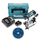 Makita DSS 610 ST1J Akku Kreissäge 165 mm 18 V + 1x Akku 5,0 Ah + Ladegerät + 2x Kreissägeblatt + Makpac - Toolbrothers