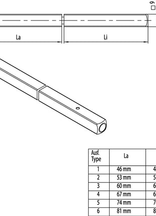 Stylo panique Ogro 120 FS SECURE (3000267142) stylo solide fendu carré 9 mm