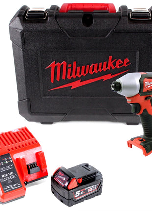 Milwaukee M18 BID-501 C 18 V Li-Ion Akku Schlagschrauber im Koffer + 1 x 5,0 Ah Akku + Ladegerät - Toolbrothers