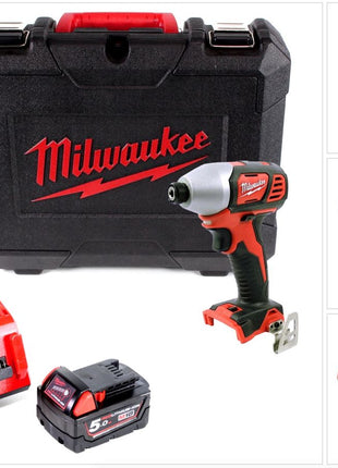 Milwaukee M18 BID-501 C 18 V Li-Ion Akku Schlagschrauber im Koffer + 1 x 5,0 Ah Akku + Ladegerät - Toolbrothers