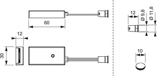 L &amp; S Mini interrupteur à capteur IR switch ( 3000550114 ) 24 V 24 V Longueur 60 mm