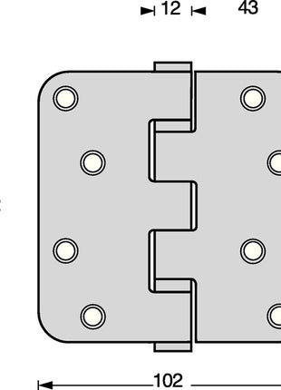 Intersteel charnière de porte à roulement à billes ( 3000255609 ) acier inoxydable arrondi mat broche extractible