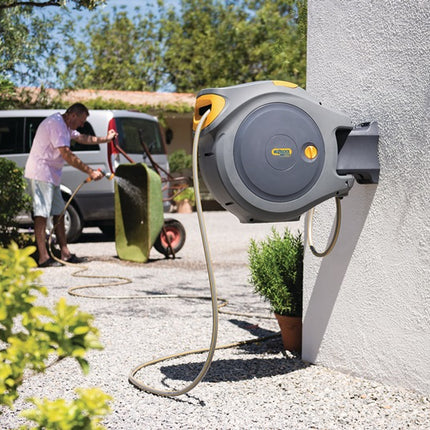 Porte-tuyau mural Hozelock Auto Reel 30 Flowmax ( 4000350704 ) Largeur 65,5 cm