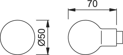 Hoppe Boutonnière 50 ( 8000348149 ) Aluminium F1 Alu argenté