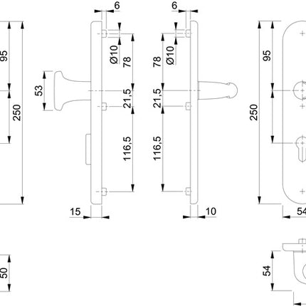 Hoppe Garniture de protection interchangeable Verona 86G/3332ZA/3310/1510 ( 3000252718 ) Aluminium F1 42-47 mm