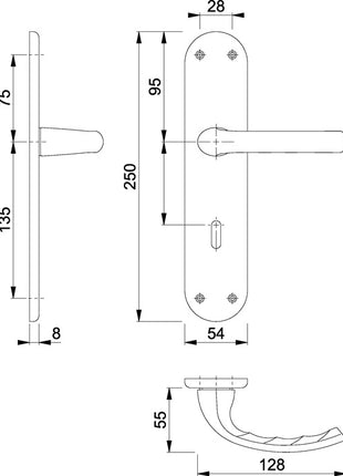 Juego de renovación Hoppe Tôkyô 1710/3334 (8000348502) aluminio F1 distancia 72 mm