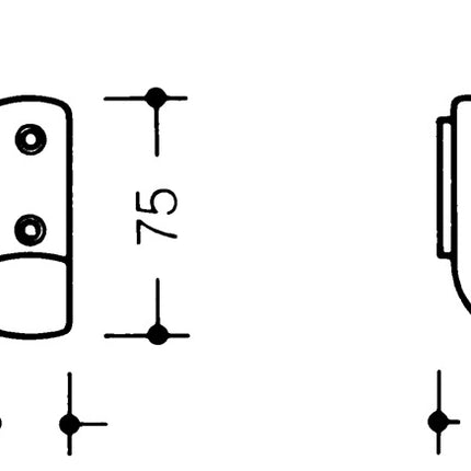 HEWI Crochet de vestiaire 477.90.060 ( 3000206869 ) simple saillie 47 mm hauteur 72 mm