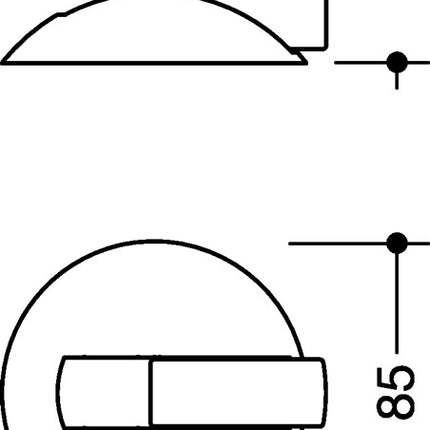 Butoir de porte au sol HEWI 625B 92 (3000207686) Ø 85 mm hauteur 22,5 mm installation par cheville