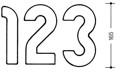 Numéro de maison HEWI chiffre 3 ( 3000206542 ) Polyamide spécial 90 noir profond