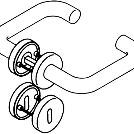 HEWI jeu de rosaces 111XAH01.130 (3000205339) acier inoxydable XA DIN gauche/droite