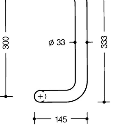 Poignée de poussée HEWI 550.33BGKLT (8000591513) polyamide couleur réf. 92m longueur 333mm largeur 145mm
