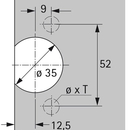 Hettich Pot pour charnière Selekta ( 8000611038 ) Pot TX 32 / 52x9