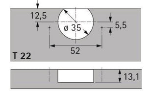 Hettich Pot pour charnière Selekta ( 8000611036 ) TH 32