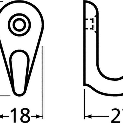 Crochet à linge Hermeta 0557 ( 3000283324 ) 1 crochet hauteur 36 mm saillie 27 mm