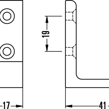 Hermeta crochet pour manteaux 0139 ( 3000283349 ) simple saillie 41 mm hauteur 47 mm