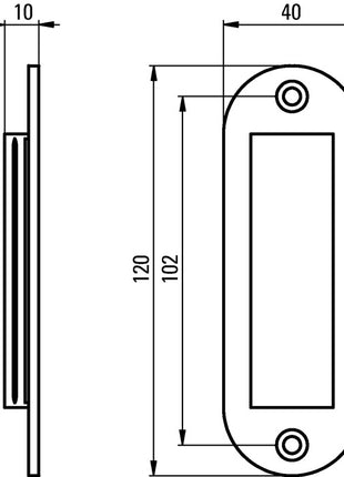 Hermeta drzwi przesuwne ( 3000283375 ) aluminium malowane proszkowo na czarno owalne długość 120 mm szerokość 40 mm