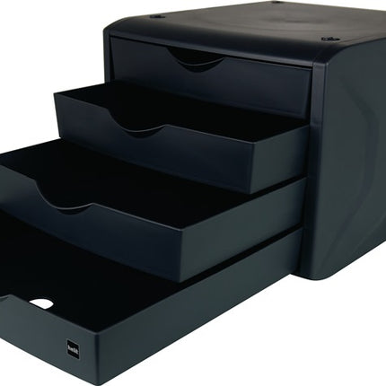 Boîte à tiroirs Helit ( 9000493494 ) avec blocage de l'ouverture 4 tiroirs