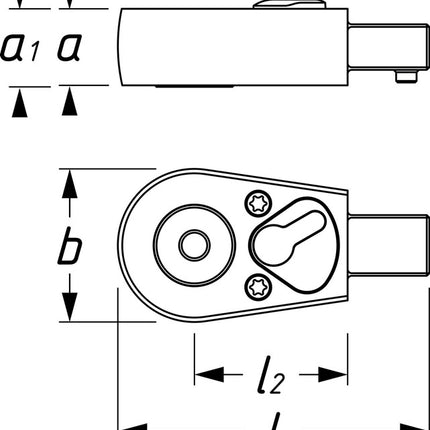 Cliquet réversible à emmanchement Hazet 6408 ( 8000463095 ) 9 x 12 mm 1/4 "