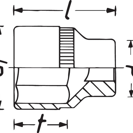 Douille Hazet 880LG ( 8000466548 ) 3/8 ″ 6 pans Longueur 54 mm