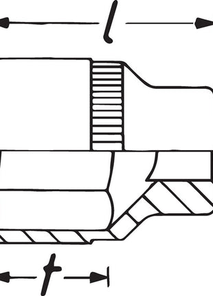 Gniazdo Hazet 1000 ( 8000466302 ) 3/4 ″ sześciokątne długość 68,5 mm