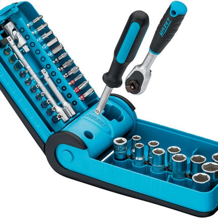 Hazet Jeu de clés à douilles 856-1HP ( 8000753595 ) 38 pièces 1/4 ″ Nombre de dents 90 6 pans