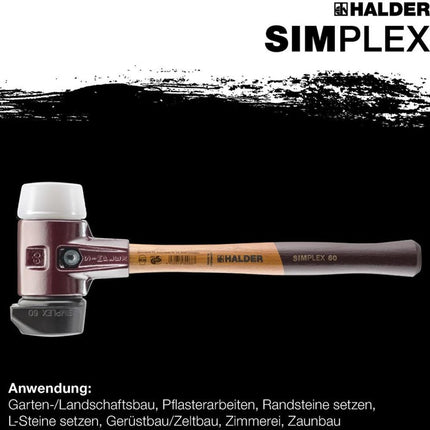 Marteau de protection Halder SIMPLEX ( 8000794782 ) longueur 405 mm Ø tête 60 mm