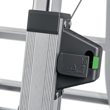 Hailo escabeau D100 Topline ( 9000463145 ) marches aluminium 2 x 4 - 2 x 6 télescopiques