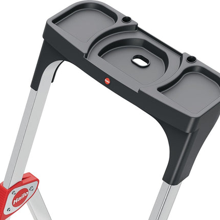 Hailo escabeau 100 Topline ( 9000463140 ) marches 3-5 aluminium anodisé télescopique