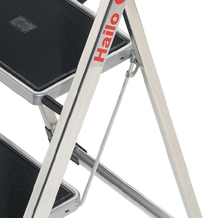 Hailo Escabeau pliant ( 9000463115 ) Marches y compris plate-forme 3 Aluminium avec marches en acier
