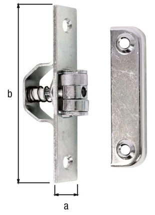 GAH Alberts zatrzask rolkowy ( 8002626393 ) płytka 18 x 90 mm otwór Ø 6 / 4,8 mm z płytką uderzeniową